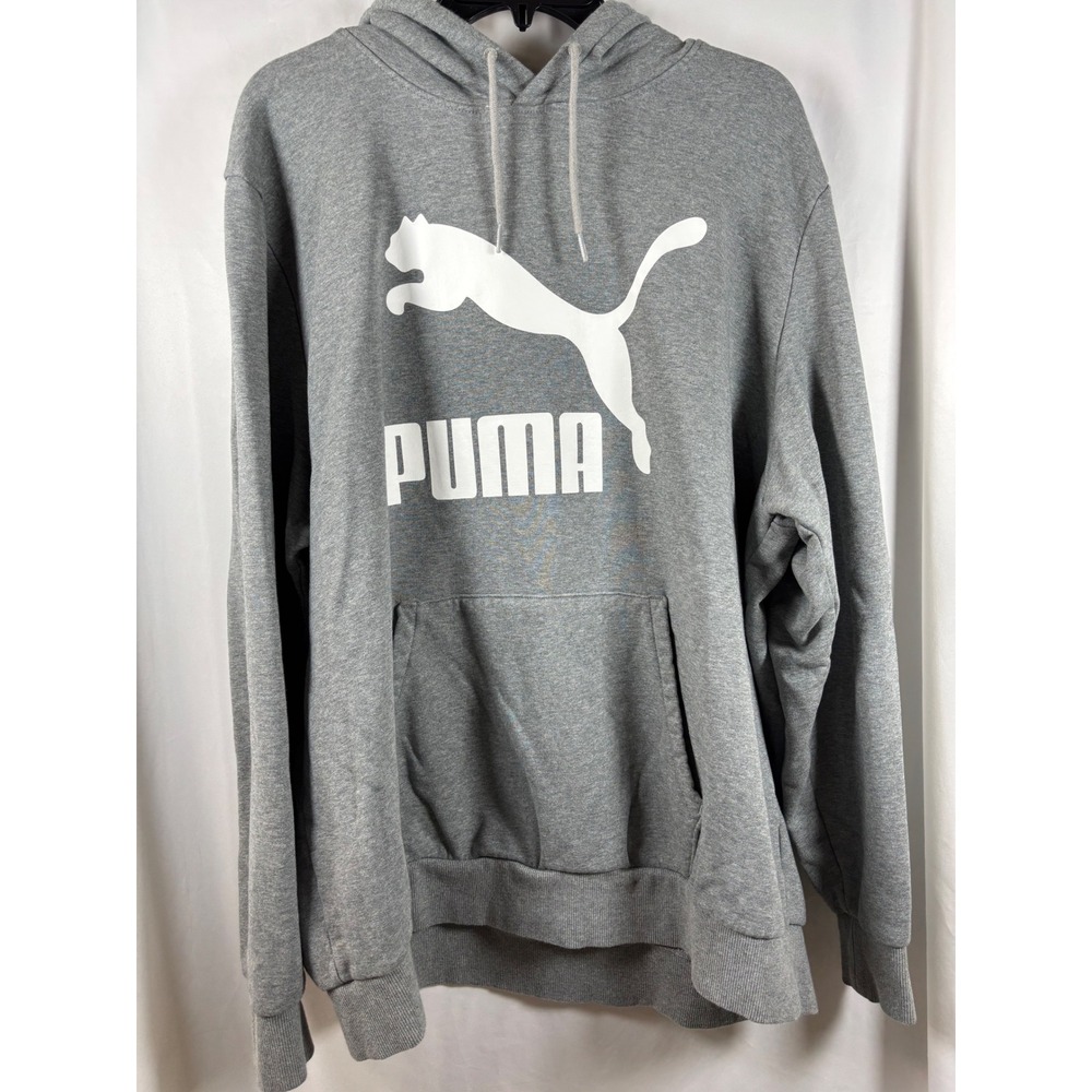 Puma Mens Essentials Big Logo Hoodie Heather Grey XXL 670846-03 Sweatshirt